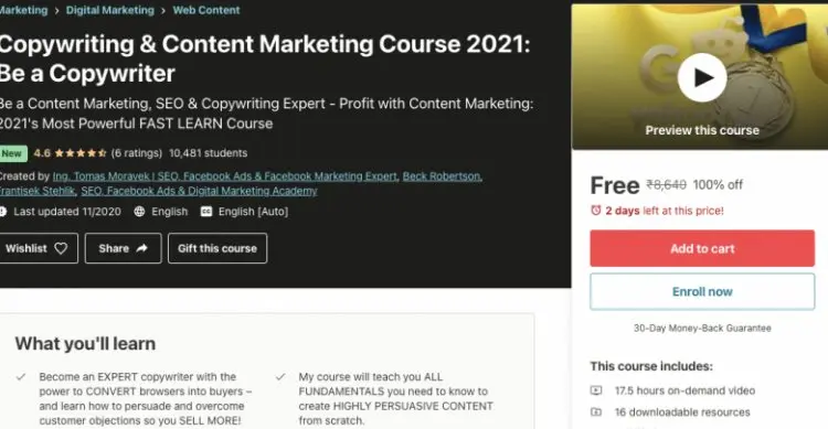 Copywriting & Content Marketing Course: Be a Pro Copywriter