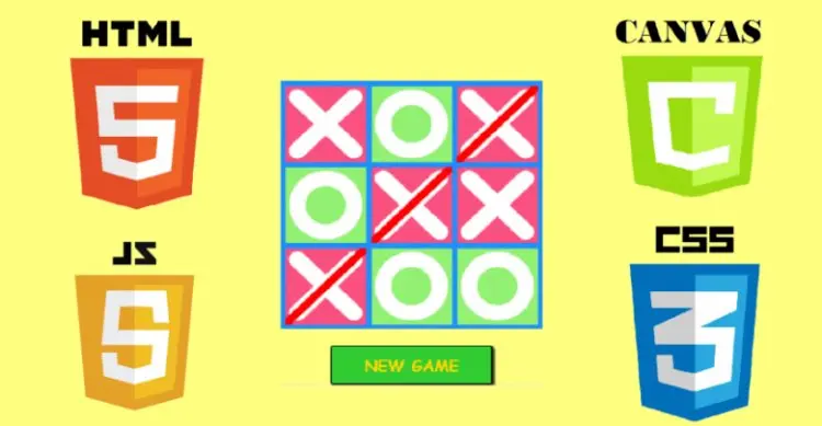 2D Game Development With HTML5 Canvas, JS - Tic Tac Toe Game